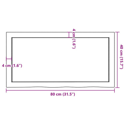 Wandregal Dunkelbraun 80x40x(2-6) cm Massivholz Eiche Behandelt - Pazzar.ch