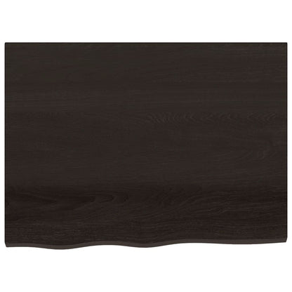 Wandregal Dunkelbraun 80x60x2 cm Massivholz Eiche Behandelt - Pazzar.ch