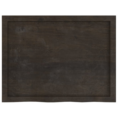 Wandregal Dunkelbraun 80x60x(2-4) cm Massivholz Eiche Behandelt - Pazzar.ch