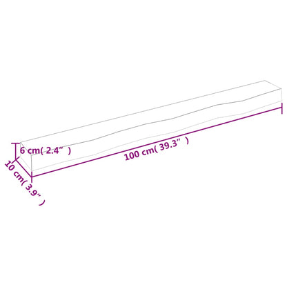 Wandregal Dunkelbraun 100x10x6 cm Massivholz Eiche Behandelt - Pazzar.ch