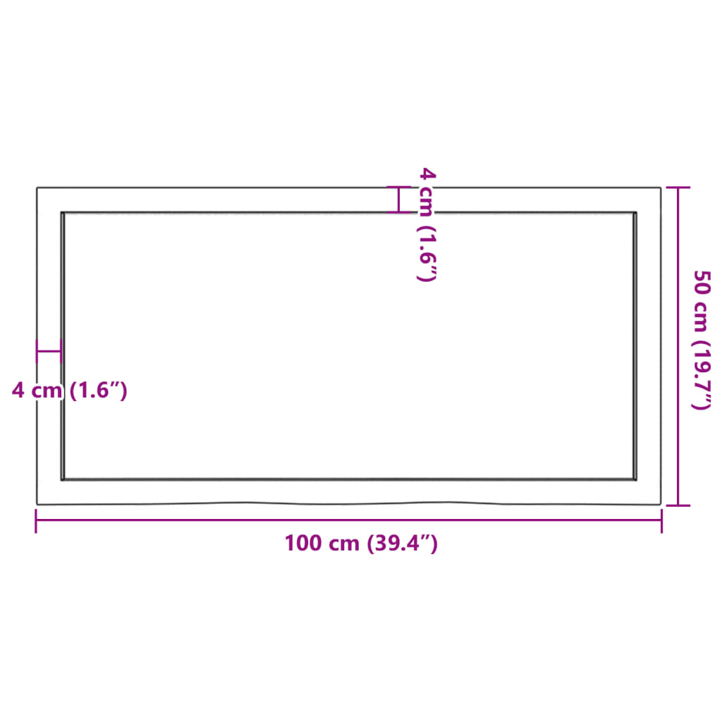 Wandregal Dunkelbraun 100x50x(2-6)cm Massivholz Eiche Behandelt - Pazzar.ch