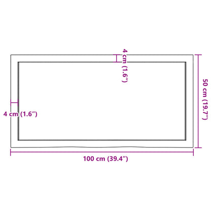 Wandregal Dunkelbraun 100x50x(2-6)cm Massivholz Eiche Behandelt - Pazzar.ch