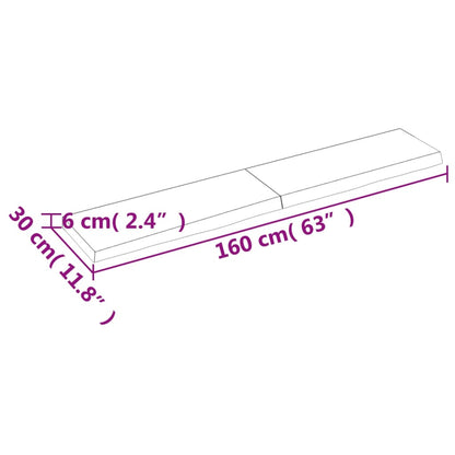 Wandregal Dunkelbraun 160x30x(2-6)cm Massivholz Eiche Behandelt - Pazzar.ch