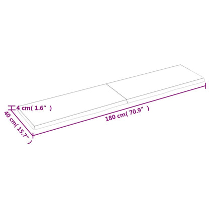 Wandregal Dunkelbraun 180x40x(2-4)cm Massivholz Eiche Behandelt - Pazzar.ch