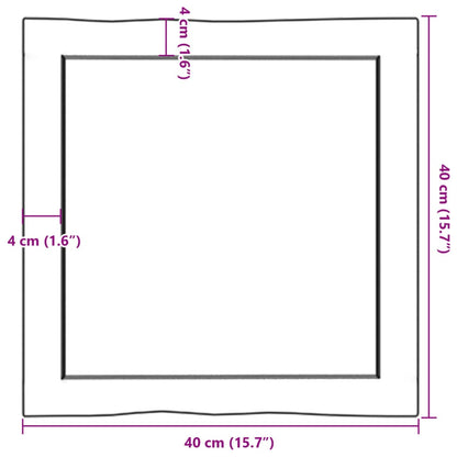 Tischplatte 40x40x(2-4) cm Massivholz Unbehandelt Baumkante - Pazzar.ch