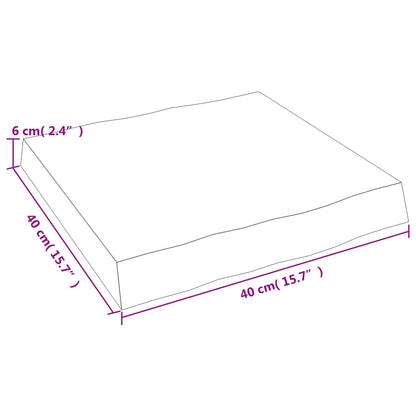 Tischplatte 40x40x(2-6) cm Massivholz Unbehandelt Baumkante - Pazzar.ch