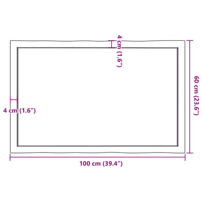 Tischplatte 100x60x(2-4) cm Massivholz Unbehandelt Baumkante - Pazzar.ch