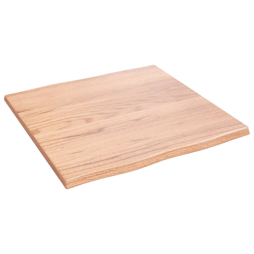 Tischplatte 60x60x2 cm Massivholz Eiche Behandelt Baumkante - Pazzar.ch