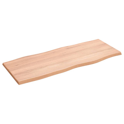 Tischplatte 100x40x2 cm Massivholz Eiche Behandelt Baumkante - Pazzar.ch