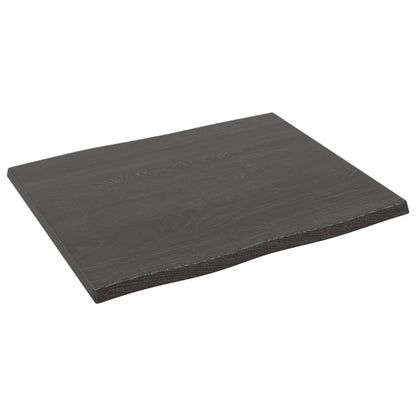 Tischplatte 60x50x2 cm Massivholz Eiche Behandelt Baumkante - Pazzar.ch