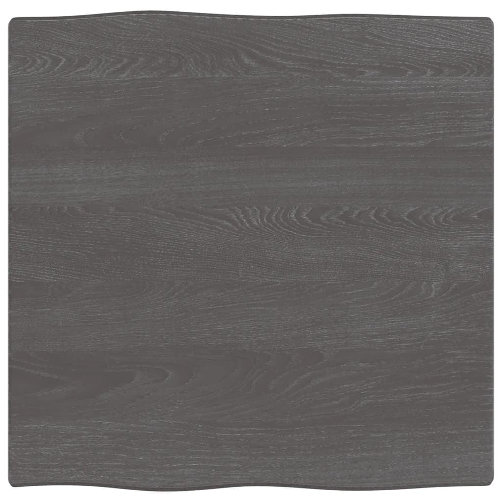 Tischplatte 60x60x2 cm Massivholz Eiche Behandelt Baumkante - Pazzar.ch