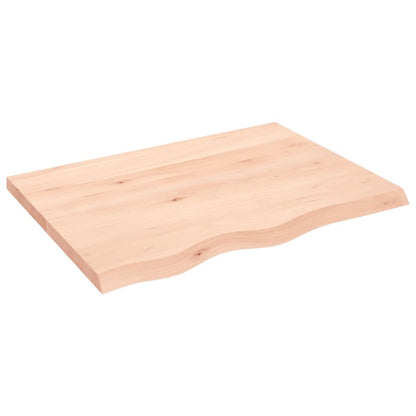 Tischplatte 80x60x(2-4) cm Massivholz Eiche Unbehandelt - Pazzar.ch