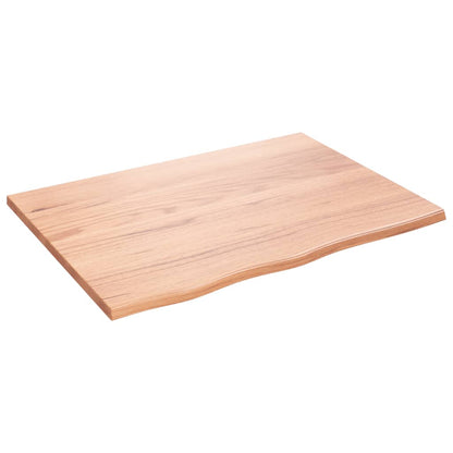Tischplatte Hellbraun 80x60x2 cm Massivholz Eiche Behandelt - Pazzar.ch