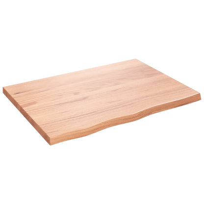 Tischplatte Hellbraun 80x60x(2-4) cm Massivholz Eiche Behandelt - Pazzar.ch