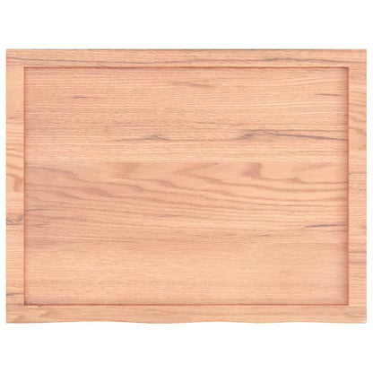 Tischplatte Hellbraun 80x60x(2-4) cm Massivholz Eiche Behandelt - Pazzar.ch