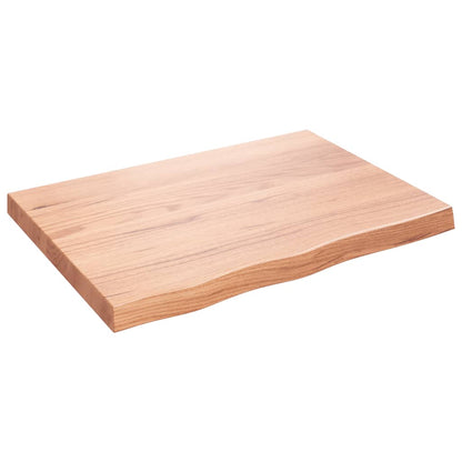 Tischplatte Hellbraun 80x60x(2-6) cm Massivholz Eiche Behandelt - Pazzar.ch