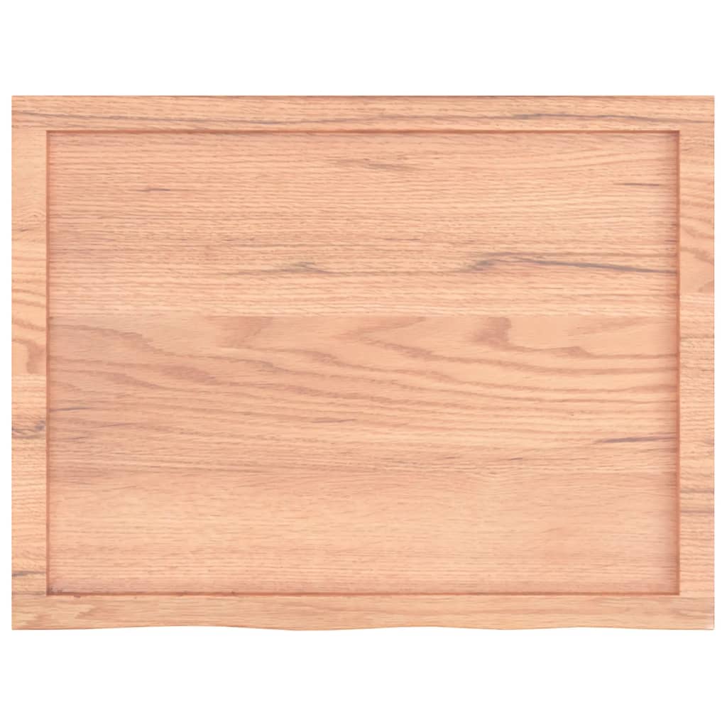 Tischplatte Hellbraun 80x60x(2-6) cm Massivholz Eiche Behandelt