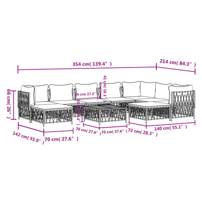 10-tlg. Garten-Lounge-Set mit Kissen Anthrazit Stahl - Pazzar.ch