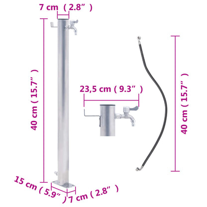 Wassersäule für den Garten 40 cm Edelstahl Rund - Pazzar.ch