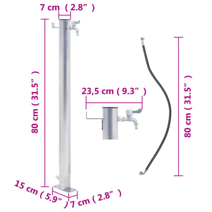 Wassersäule für den Garten 80 cm Edelstahl Rund - Pazzar.ch