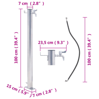 Wassersäule für den Garten 100 cm Edelstahl Rund - Pazzar.ch