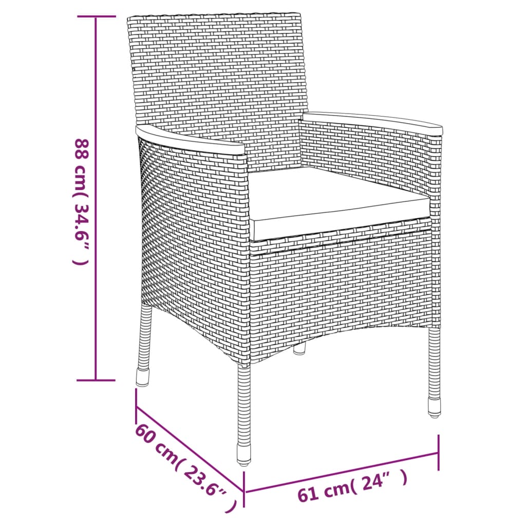 11-tlg. Garten-Essgruppe mit Kissen Grau Poly Rattan - Pazzar.ch