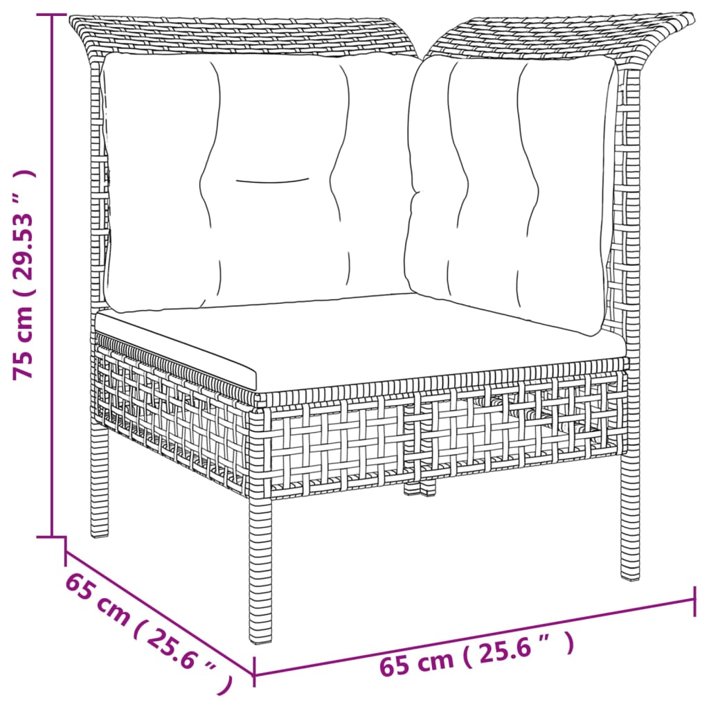 10-tlg. Garten-Lounge-Set mit Kissen Grau Poly Rattan - Pazzar.ch