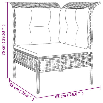 10-tlg. Garten-Lounge-Set mit Kissen Grau Poly Rattan - Pazzar.ch