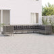 10-tlg. Garten-Lounge-Set mit Kissen Grau Poly Rattan