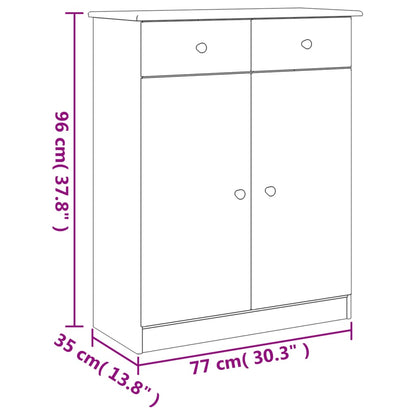 Schuhschrank ALTA 77x35x96 cm Massivholz Kiefer - Pazzar.ch