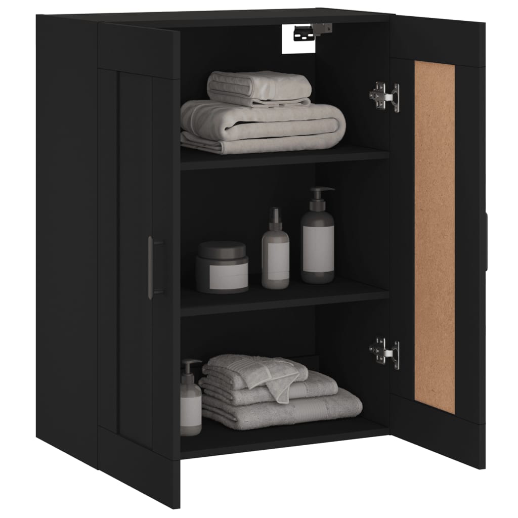 Wandschrank Schwarz 69,5x34x90 cm Holzwerkstoff - Pazzar.ch