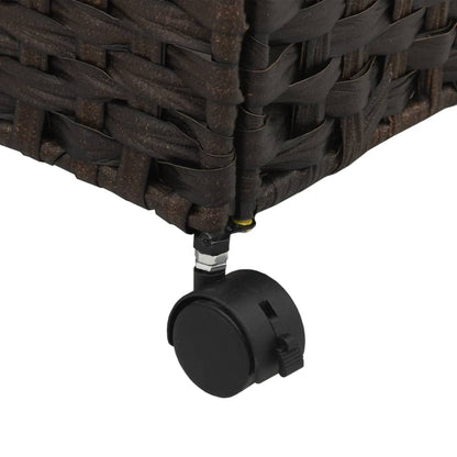 Wäschekorb mit Rollen Dunkelbraun 60x35x60,5 cm Rattan - Pazzar.ch
