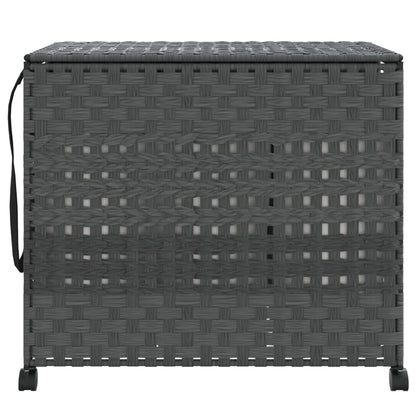 Wäschekorb mit Rollen Grau 66x35x60 cm Rattan - Pazzar.ch