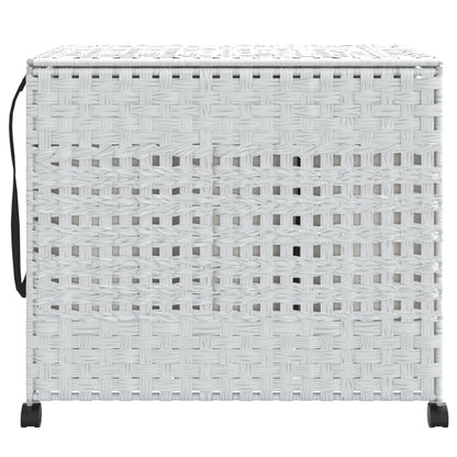 Wäschekorb mit Rollen Weiß 66x35x60 cm Rattan - Pazzar.ch