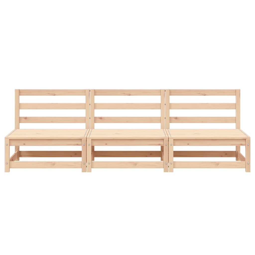 Gartensofas ohne Armlehnen 3 Stk. 70x70x67 cm Massivholz Kiefer