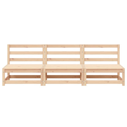 Gartensofas ohne Armlehnen 3 Stk. 70x70x67 cm Massivholz Kiefer