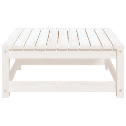 Gartenhocker Weiß 70x70x30 cm Massivholz Kiefer