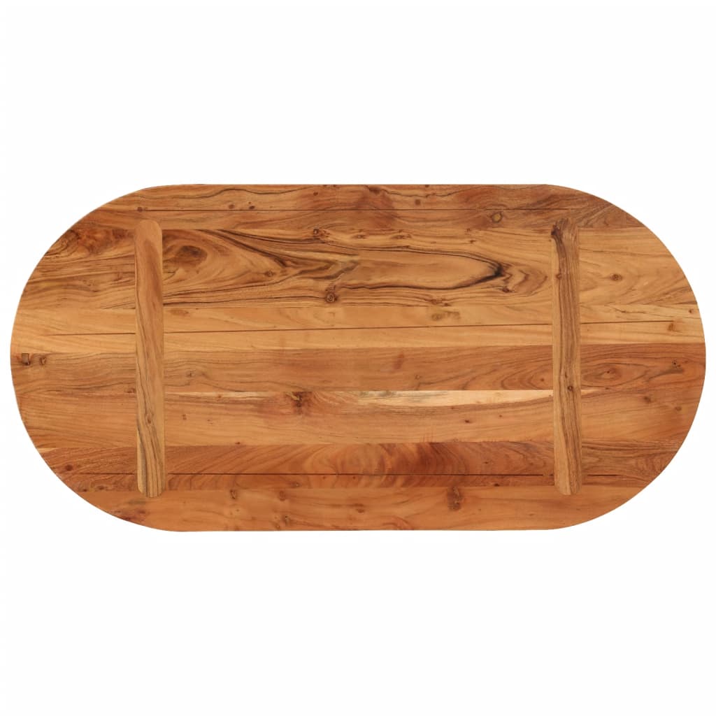 Tischplatte 80x40x3,8 cm Oval Massivholz Akazie - Pazzar.ch