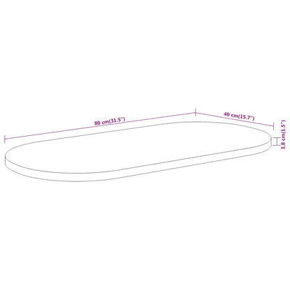 Tischplatte 80x40x3,8 cm Oval Massivholz Akazie - Pazzar.ch
