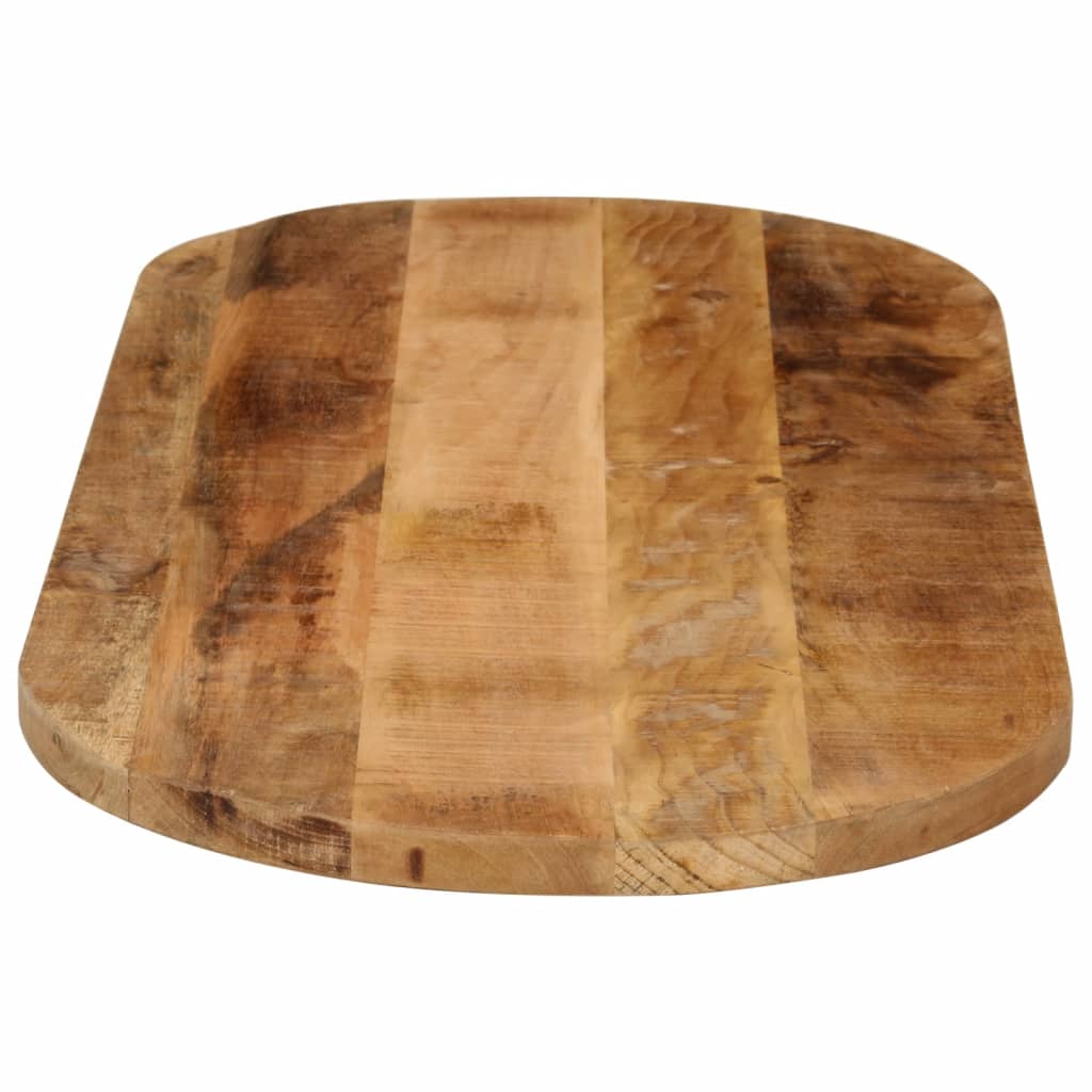 Tischplatte 80x40x2,5 cm Oval Raues Massives Mangoholz