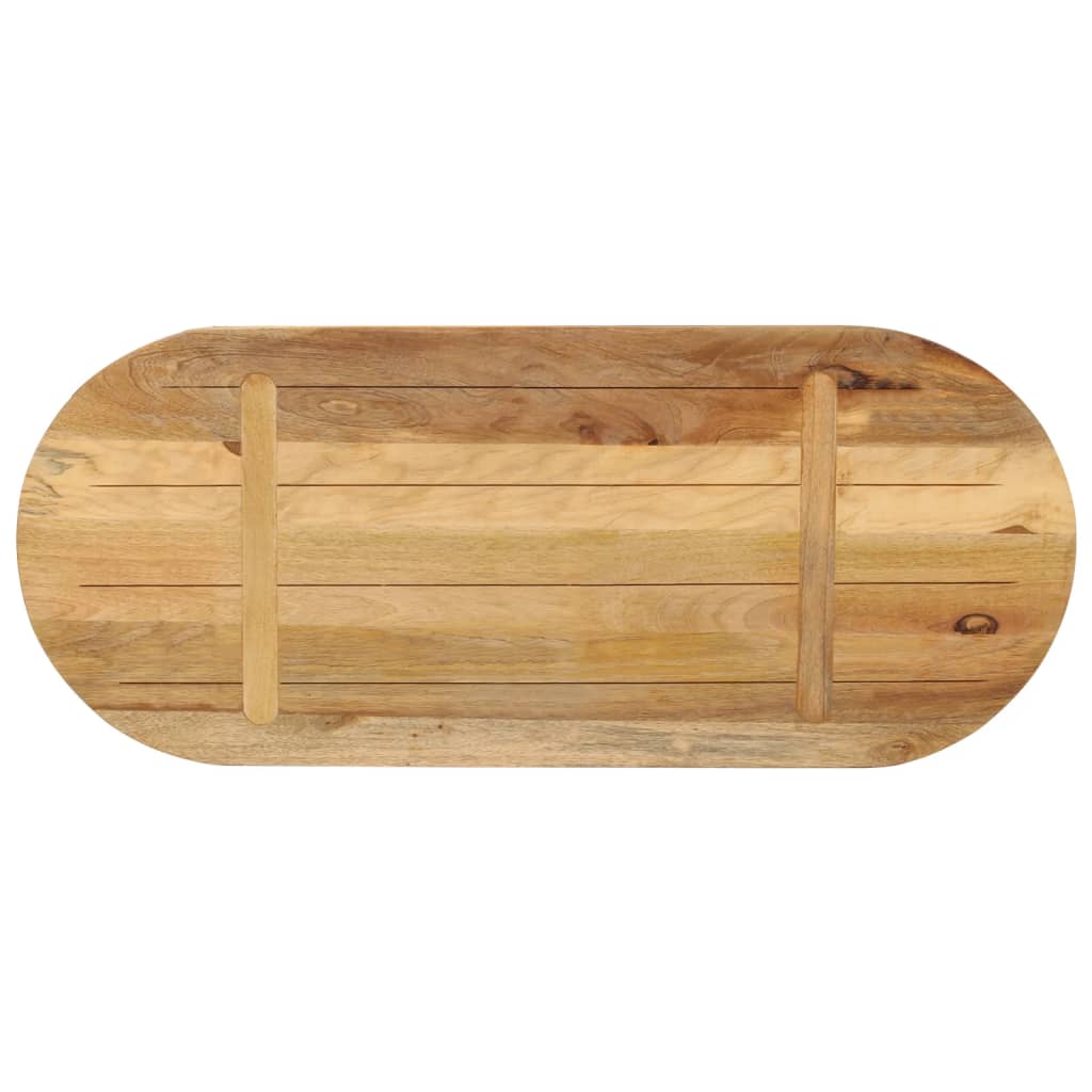 Tischplatte 80x40x2,5 cm Oval Raues Massives Mangoholz - Pazzar.ch