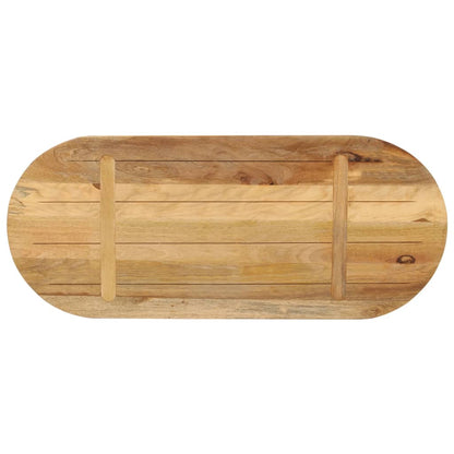 Tischplatte 80x40x2,5 cm Oval Raues Massives Mangoholz - Pazzar.ch
