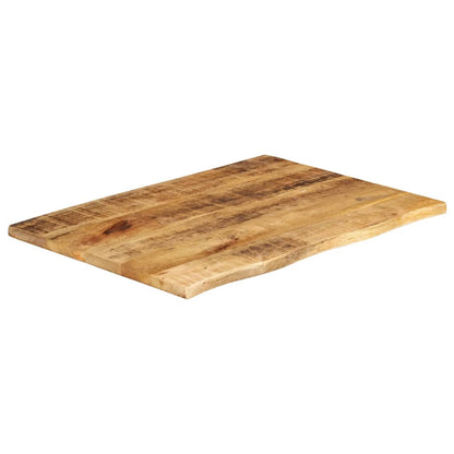 Tischplatte 80x60x2,5 cm Baumkante Massivholz Raues Mangoholz - Pazzar.ch