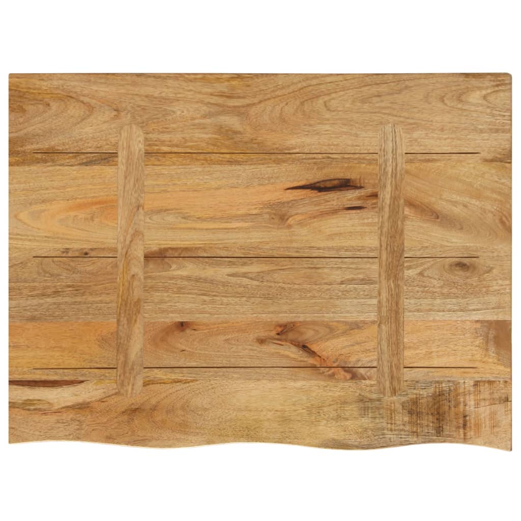 Tischplatte 80x60x2,5 cm Baumkante Massivholz Raues Mangoholz - Pazzar.ch