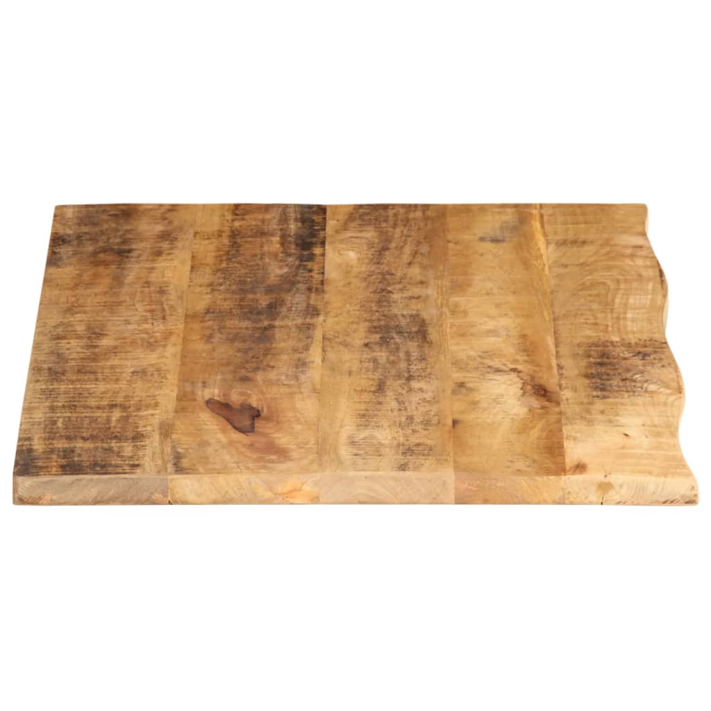 Tischplatte 80x60x3,8 cm Baumkante Massivholz Raues Mangoholz - Pazzar.ch