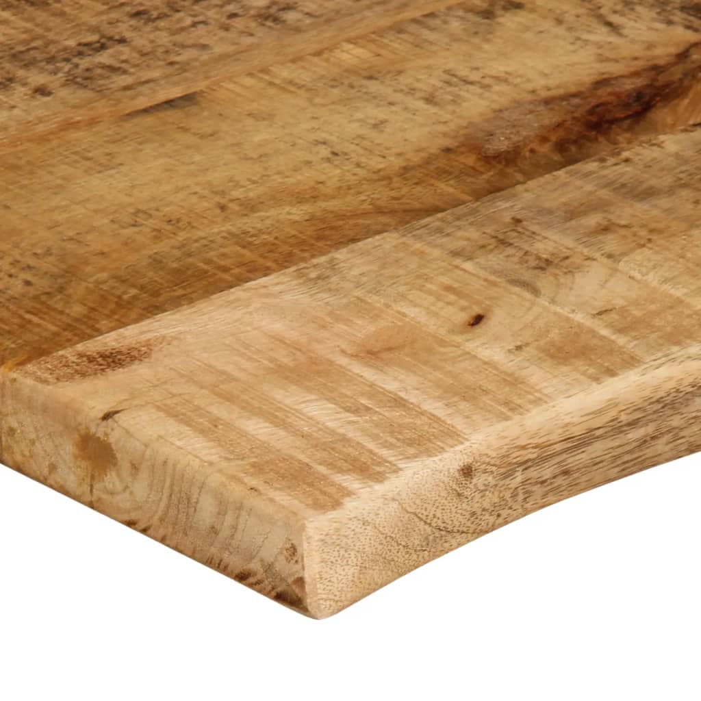 Tischplatte 80x60x3,8 cm Baumkante Massivholz Raues Mangoholz - Pazzar.ch