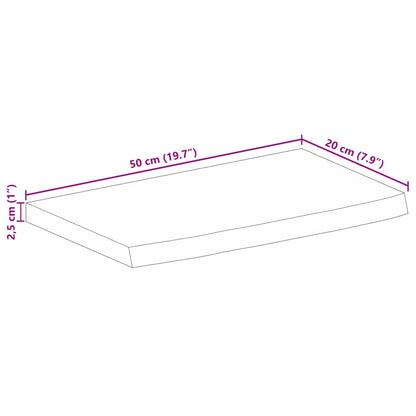 Tischplatte mit Baumkante 50x20x2,5 cm Massivholz Mango - Pazzar.ch