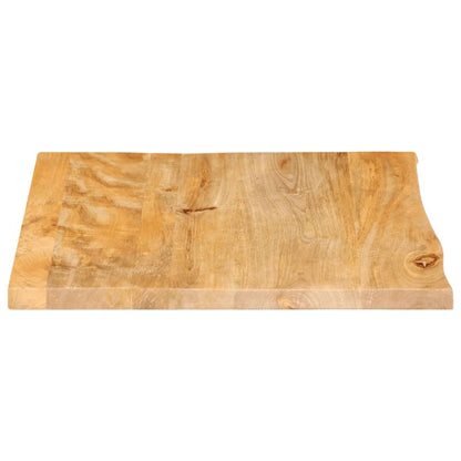 Tischplatte mit Baumkante 40x40x2,5 cm Massivholz Mango - Pazzar.ch