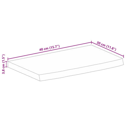 Tischplatte mit Baumkante 40x30x3,8 cm Massivholz Mango - Pazzar.ch