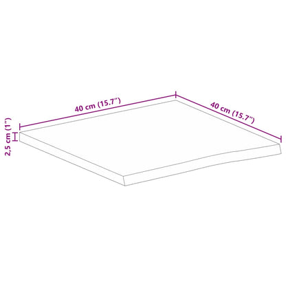 Tischplatte mit Baumkante 40x40x2,5 cm Massivholz Mango - Pazzar.ch